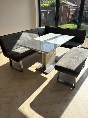 3pc grey white dining set - 3pc, grey/white