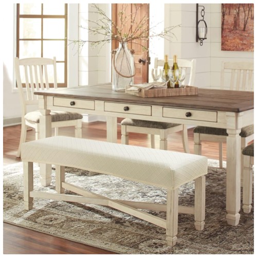 Stretch jacquard dining bench - dining,